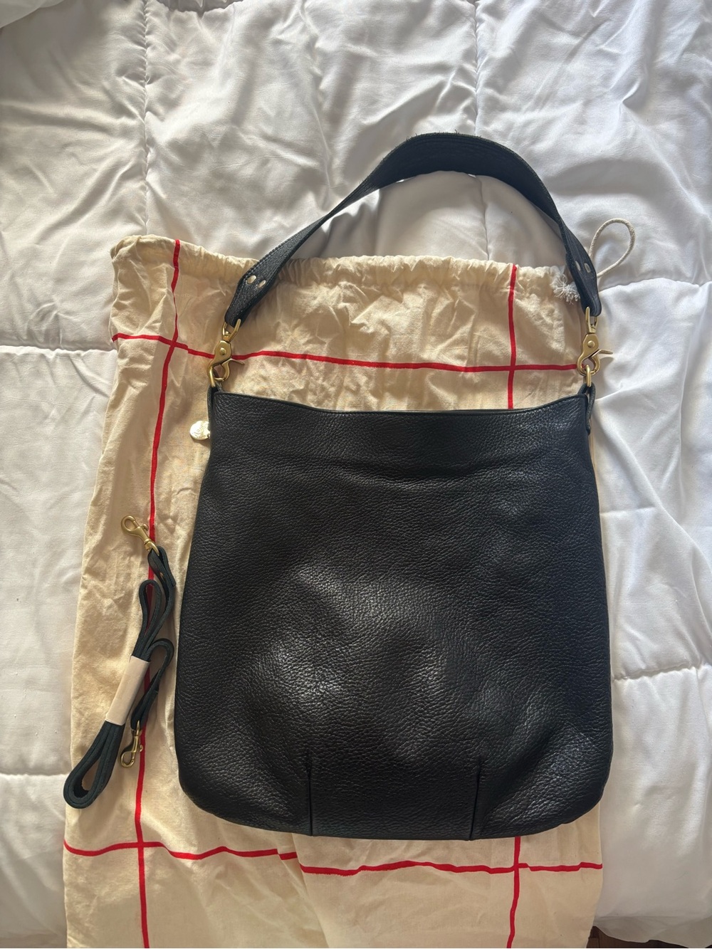 Clare V - Veronique Black Leather Shoulder Bag -